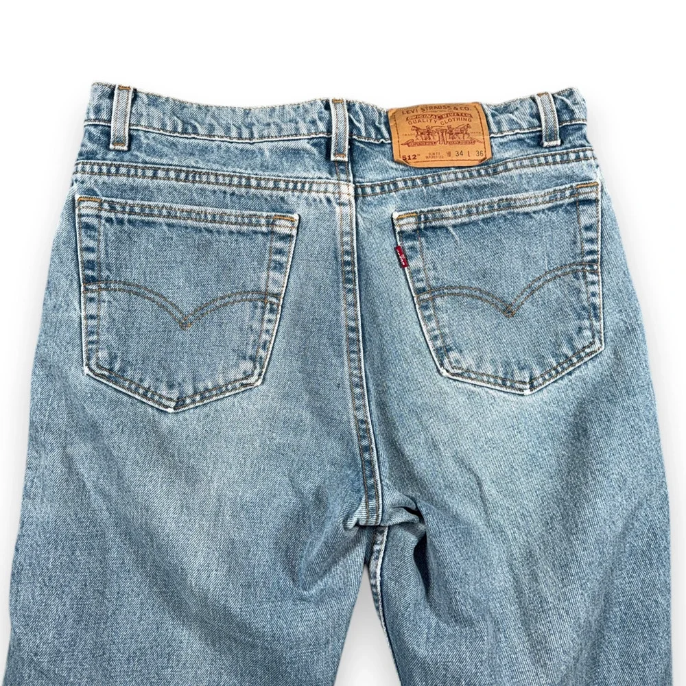 Vintage Levis Jeans Mens 34x36 Blue 512 Light Wash Denim Slim Tapered USA 90s